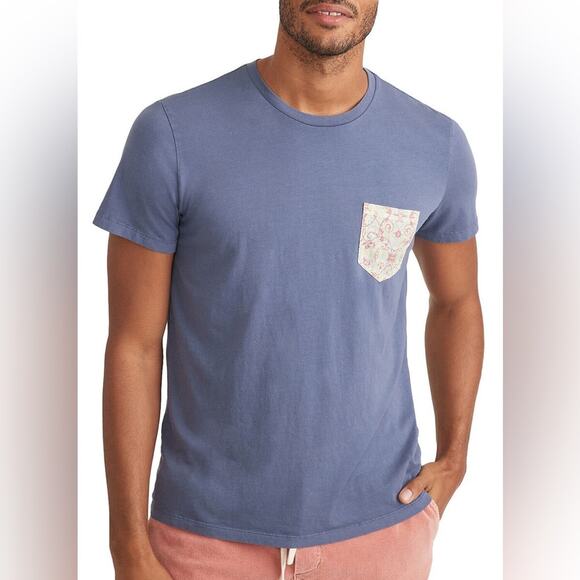 Marine Layer Other - Marine Layer Mens Signature Floral Printed Pocket Tee Size Medium